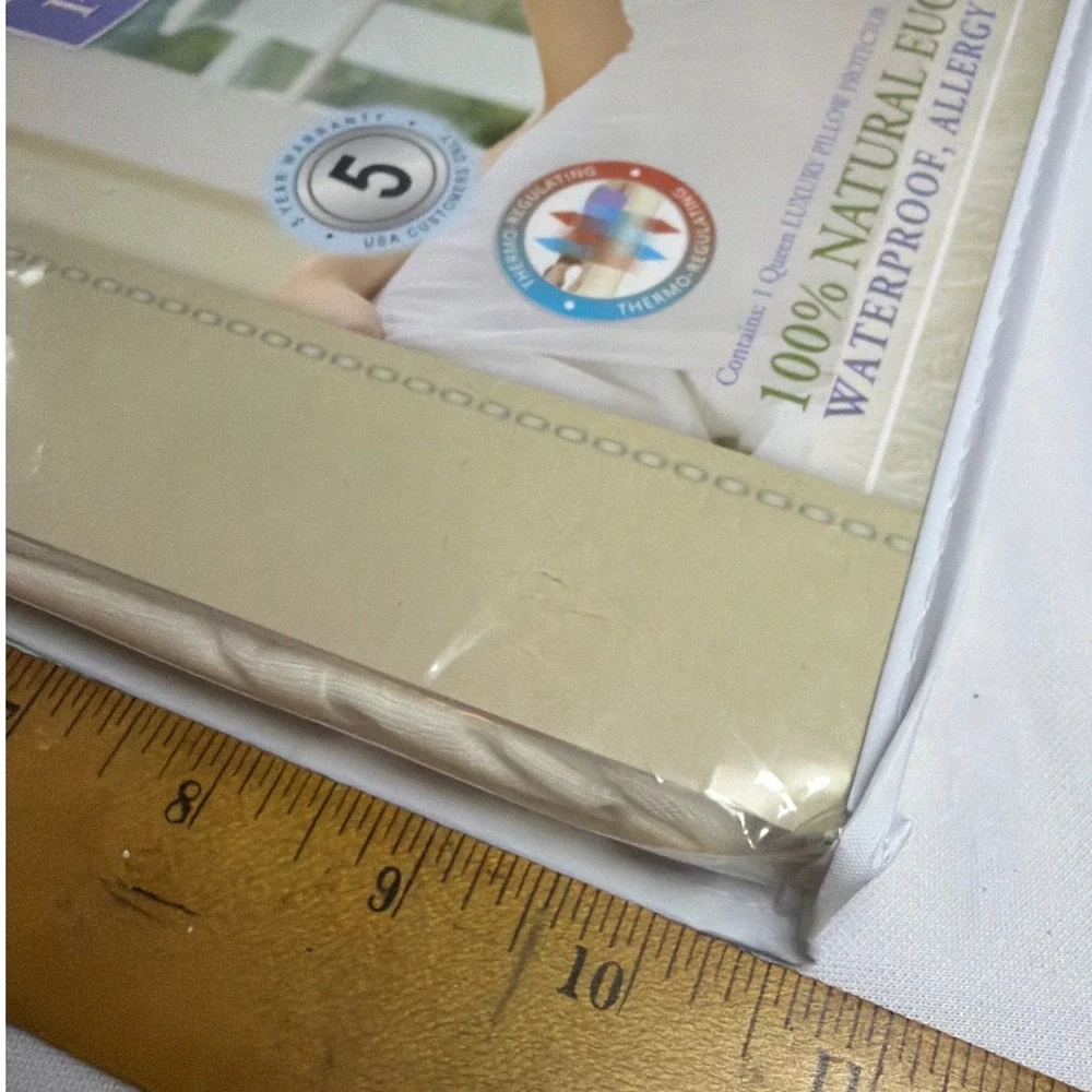 Protect-A-Bed Luxury Pillow Protector Queen Tan Eucalyptus Fiber wtrproofBugLock